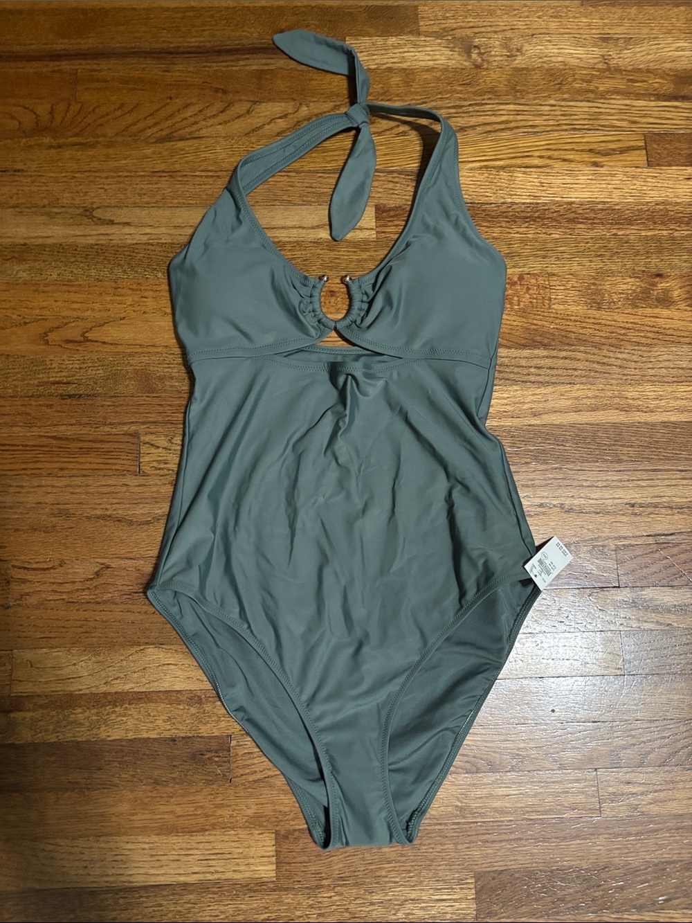 NWT aerie women’s one-piece cheeky green halter bathing suit